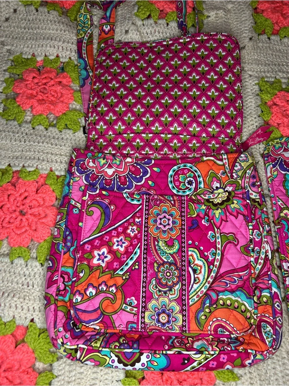 Vera Bradley Pink Swirls hipster Crossbody Bag -